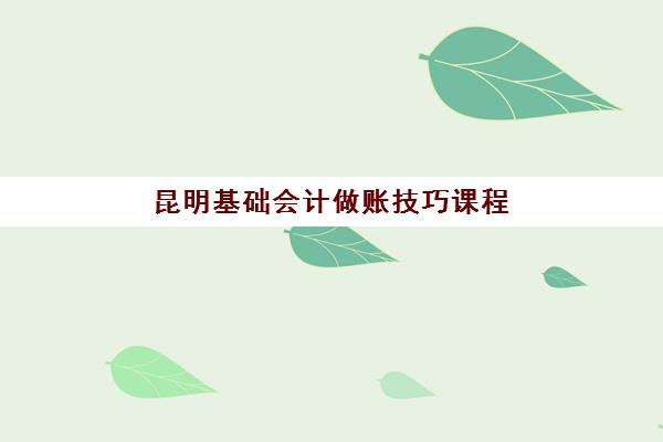 昆明基础会计做账技巧课程报名确认时间是几号？2025年各机构报名截止日期、课程安排与择校全指南