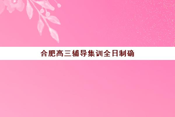 合肥高三辅导集训全日制确认现场确认时间是几点？2025年最新时间表、报名流程与机构选择全攻略