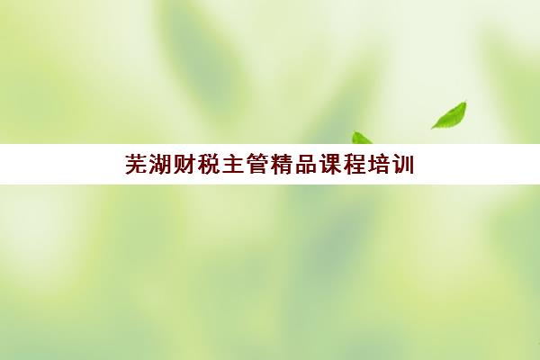 芜湖财税主管精品课程培训机构哪个比较好如何科学选择？2025年权威TOP5排名解析、择校指南与成功策略