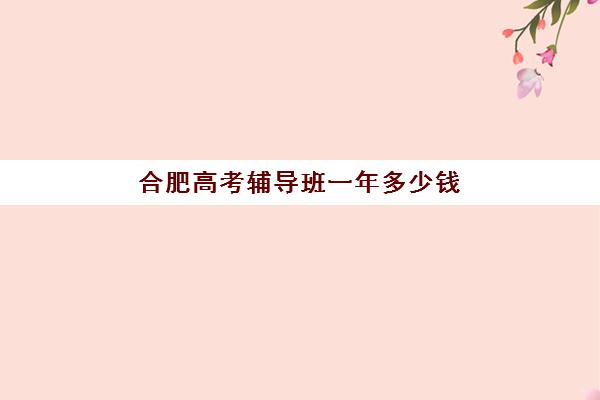 合肥高考辅导班一年多少钱？2025年全日制集训营收费标准与择校性价比指南