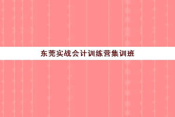 东莞实战会计训练营集训班怎么选？五大机构课程与价格全对比