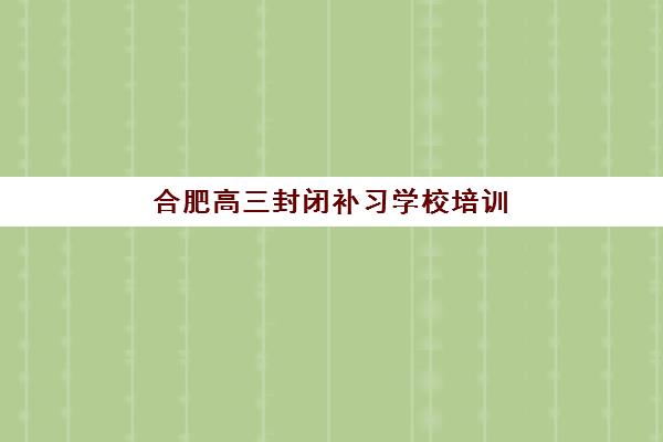 合肥高三封闭补习学校培训机构哪个比较好一点如何选择？2025年权威排名解析与科学择校全指南