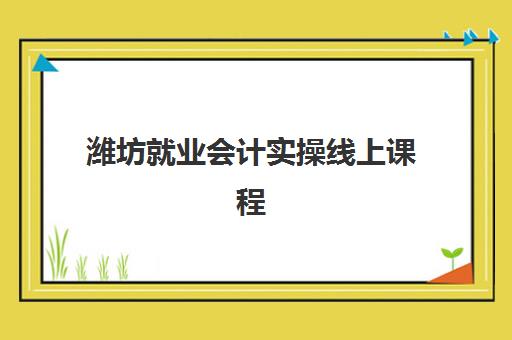潍坊就业会计实操线上课程用户推荐度TOP3如何选择？2025年最新课程对比与报名指南