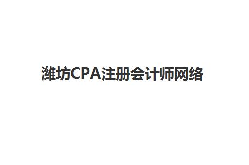 潍坊CPA注册会计师网络课程辅导机构有哪些地方好？2025年排名前十、课程特色与选择全攻略
